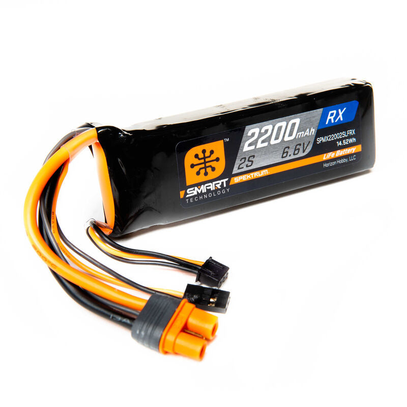 Spektrum 6.6V 2200mAh 2S 15C Smart LiFe Receiver Battery: Universal Receiver, IC3 Item No. Spektrum Accessories