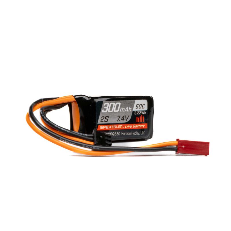 Spektrum 7.4V 300mAh 2S 50C LiPo Battery: JST-RCY