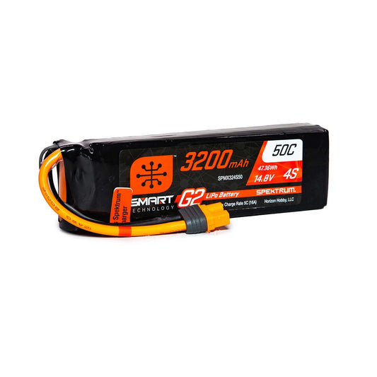 Spektrum 14.8V 3200mAh 4S 50C Smart G2 LiPo Battery: IC3