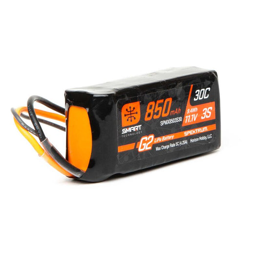 Spektrum11.1V 850mAh 3S 30C Smart G2 LiPo Battery: IC2