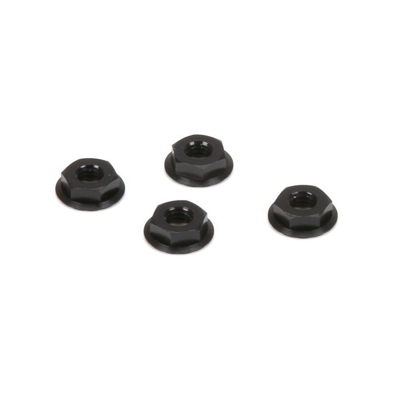 TLR M4 Aluminum Serrated Nuts, Low Profile, Black (4)