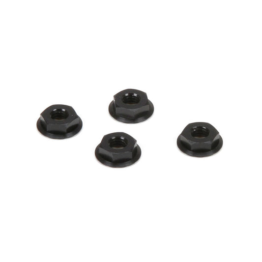 TLR M4 Aluminum Serrated Nuts, Low Profile, Black (4)