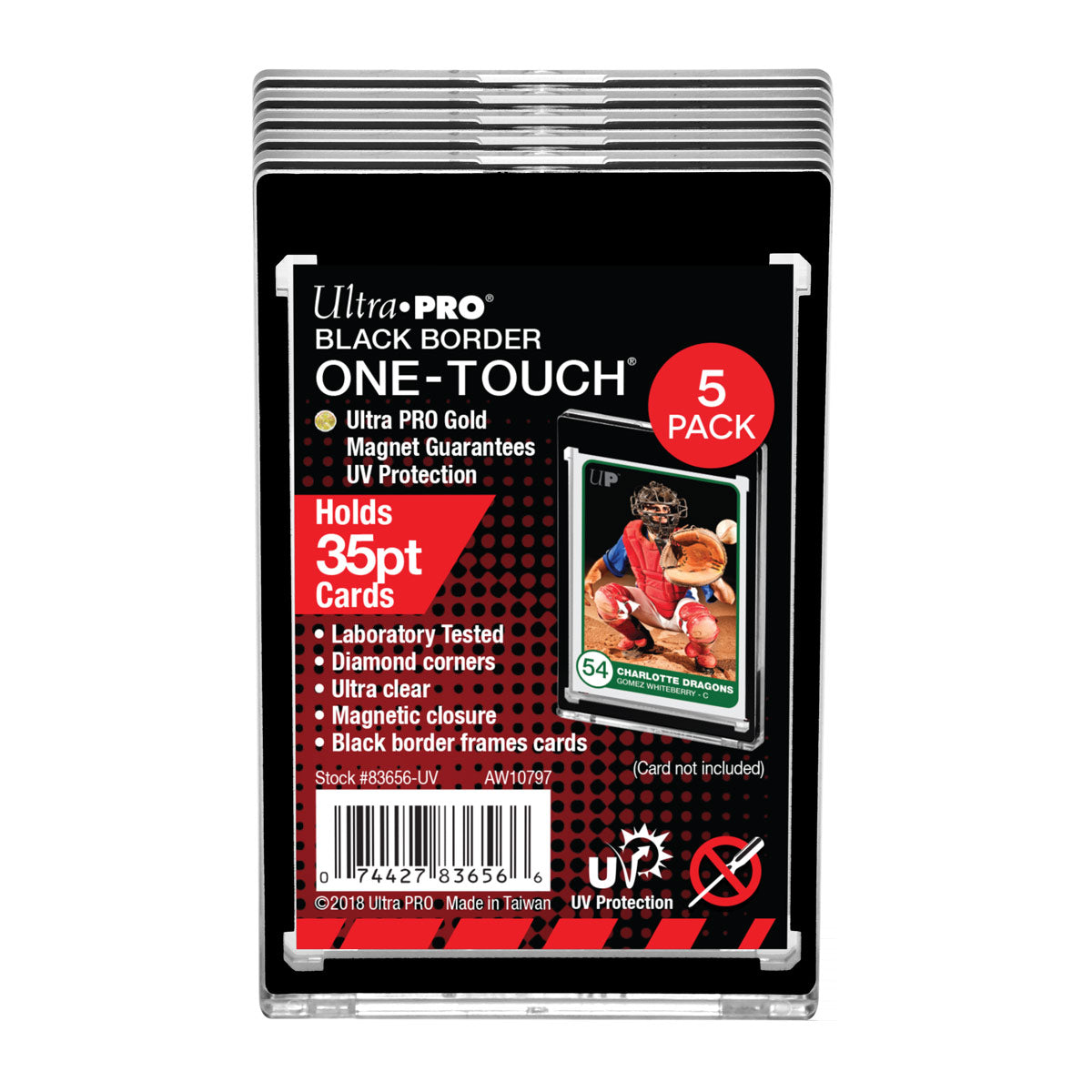 Ultra Pro Black Border UV One-Touch Magnetic Card Holders (5-Count)