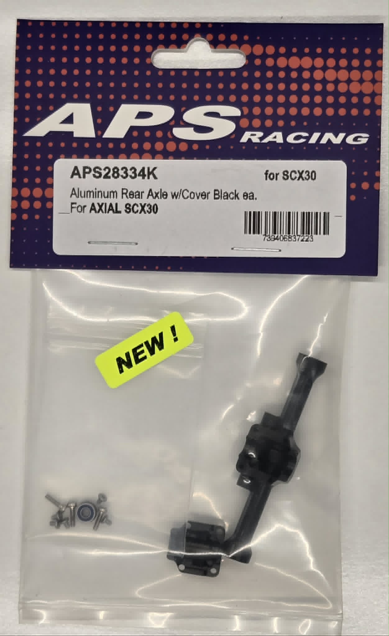 APS Aluminum Rear Axle w/Cover SCX30 - Black