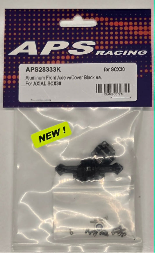 APS Aluminum Front Axle w/Cover SCX30 - Black
