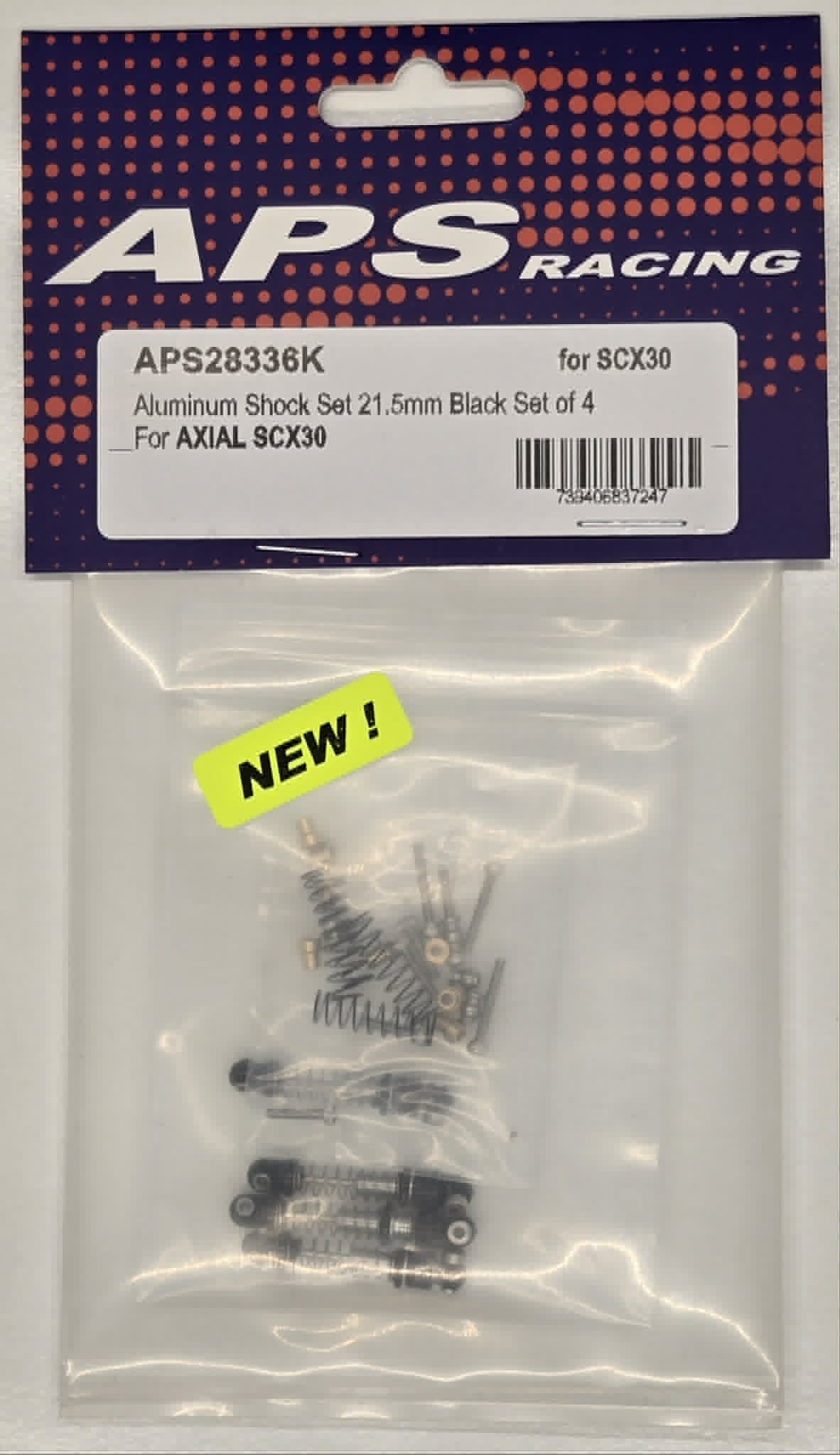 APS Aluminum Shock Set 21.5mm SCX30 - Black (4)