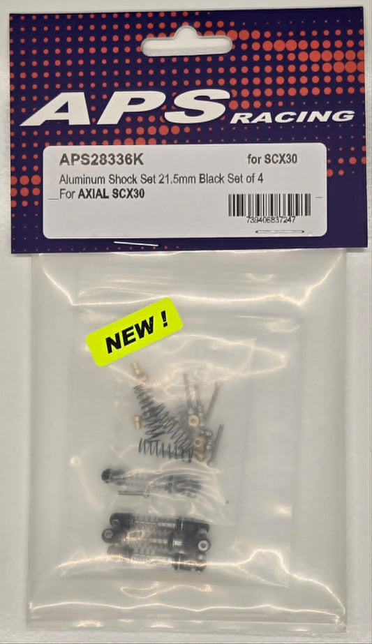 APS Aluminum Shock Set 21.5mm SCX30 - Black (4)