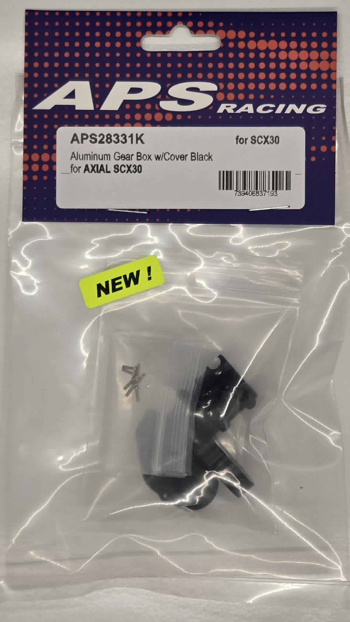 APS Racing Aluminium Gear Box w/Cover SCX30 - Black