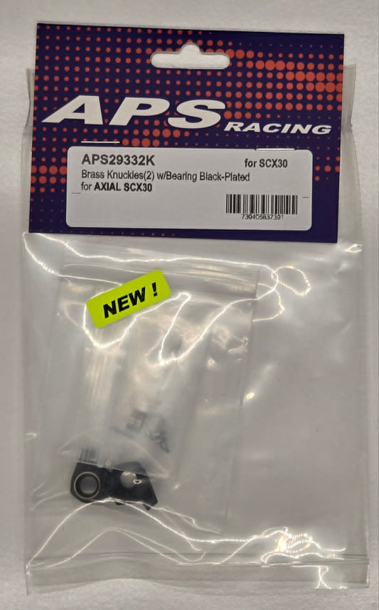 APS Racing Brass Knuckles w/Bearing SCX30 Black - Plated (2)