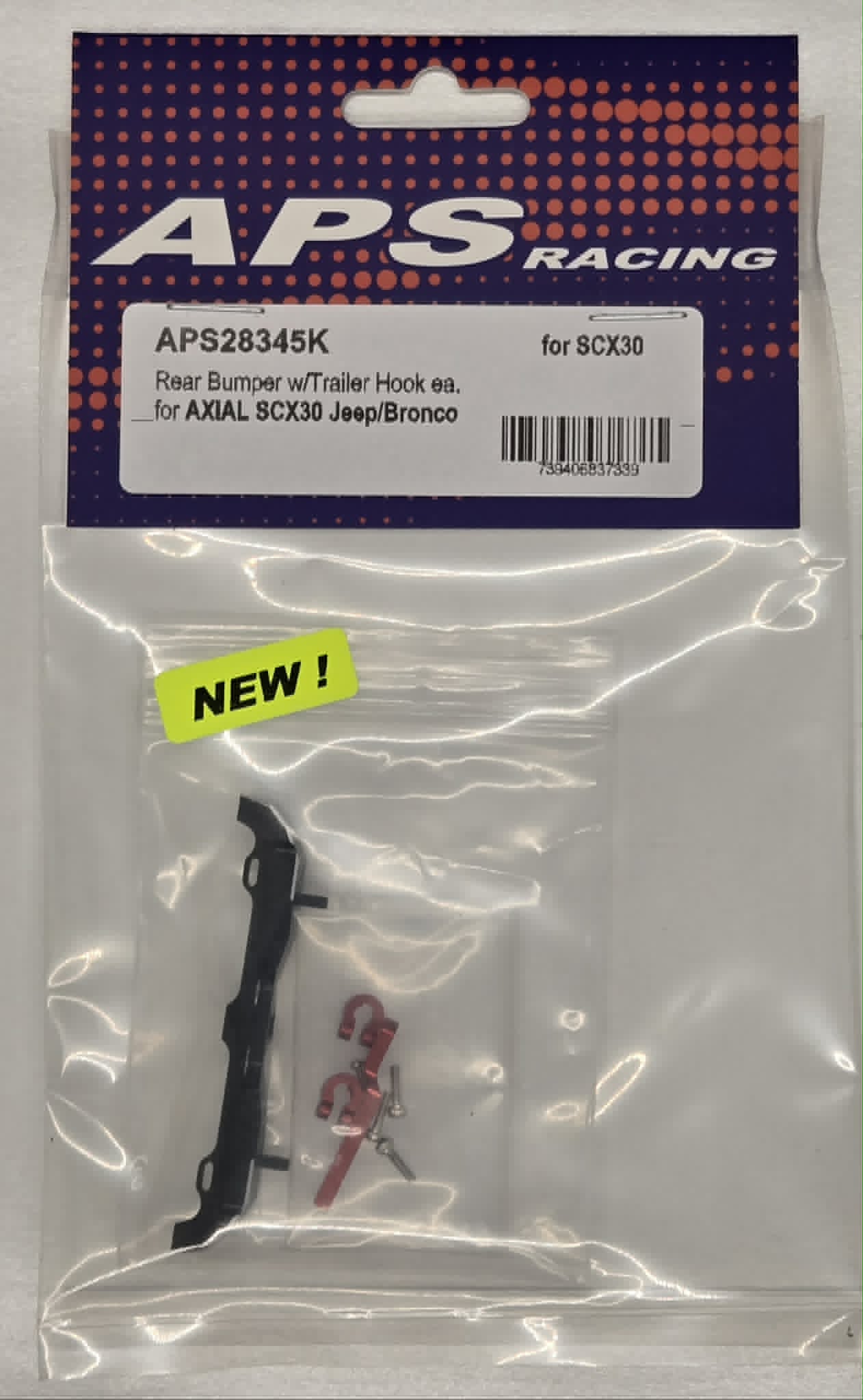 APS Rear Bumper w/Trailer Hook SCX30 Jeep/Bronco - Black