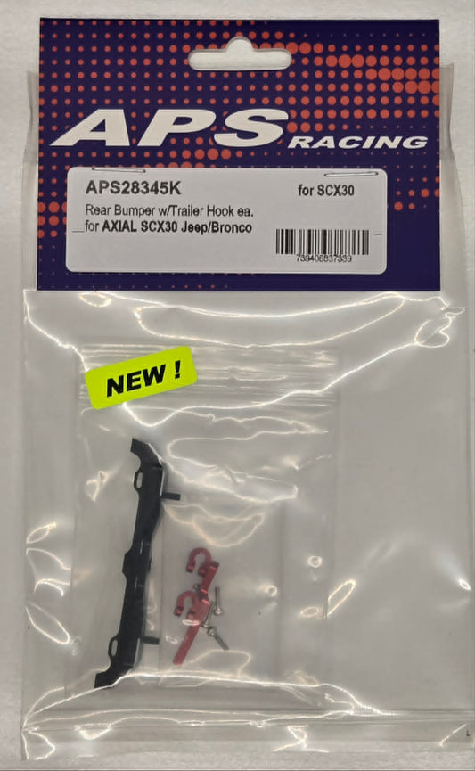 APS Rear Bumper w/Trailer Hook SCX30 Jeep/Bronco - Black