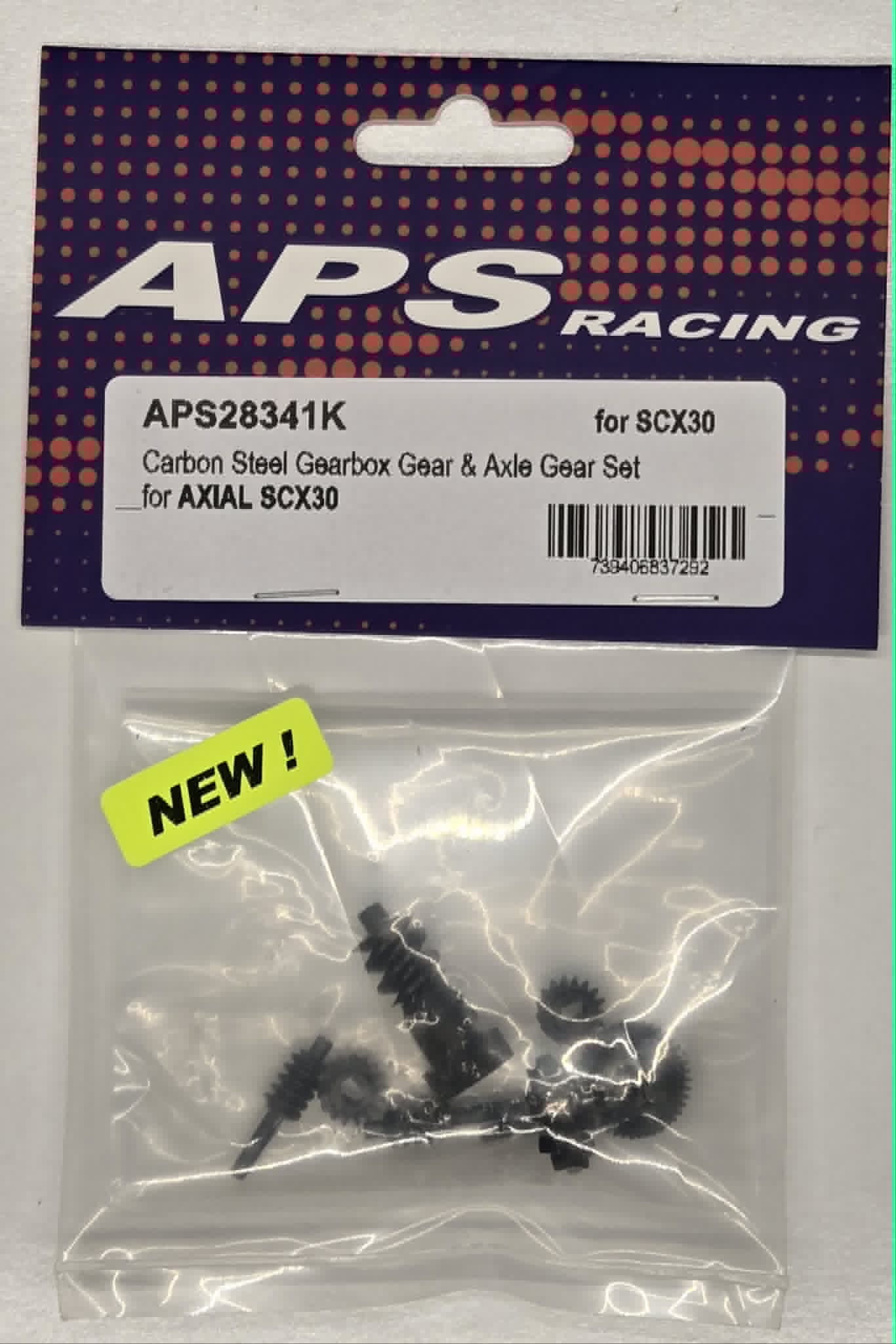 APS Carbon Steel Gearbox Gear& Axle Gear Set SCX30 - Black