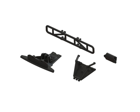 Arrma Fury Lower Skid And Bumper Mount Set, Black