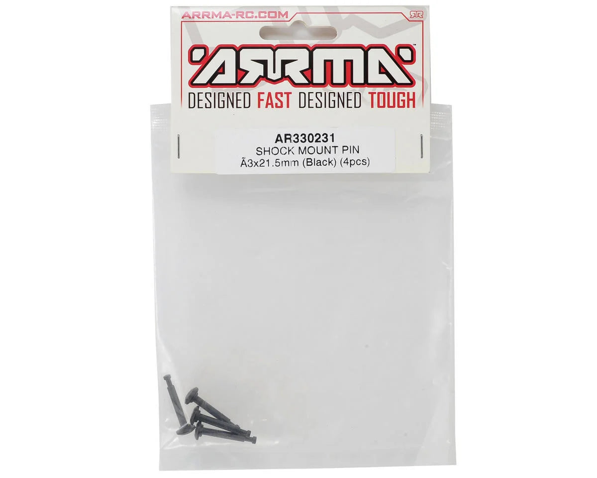 Arrma 3x21.5mm Shock Mount Pin (Black) (4)