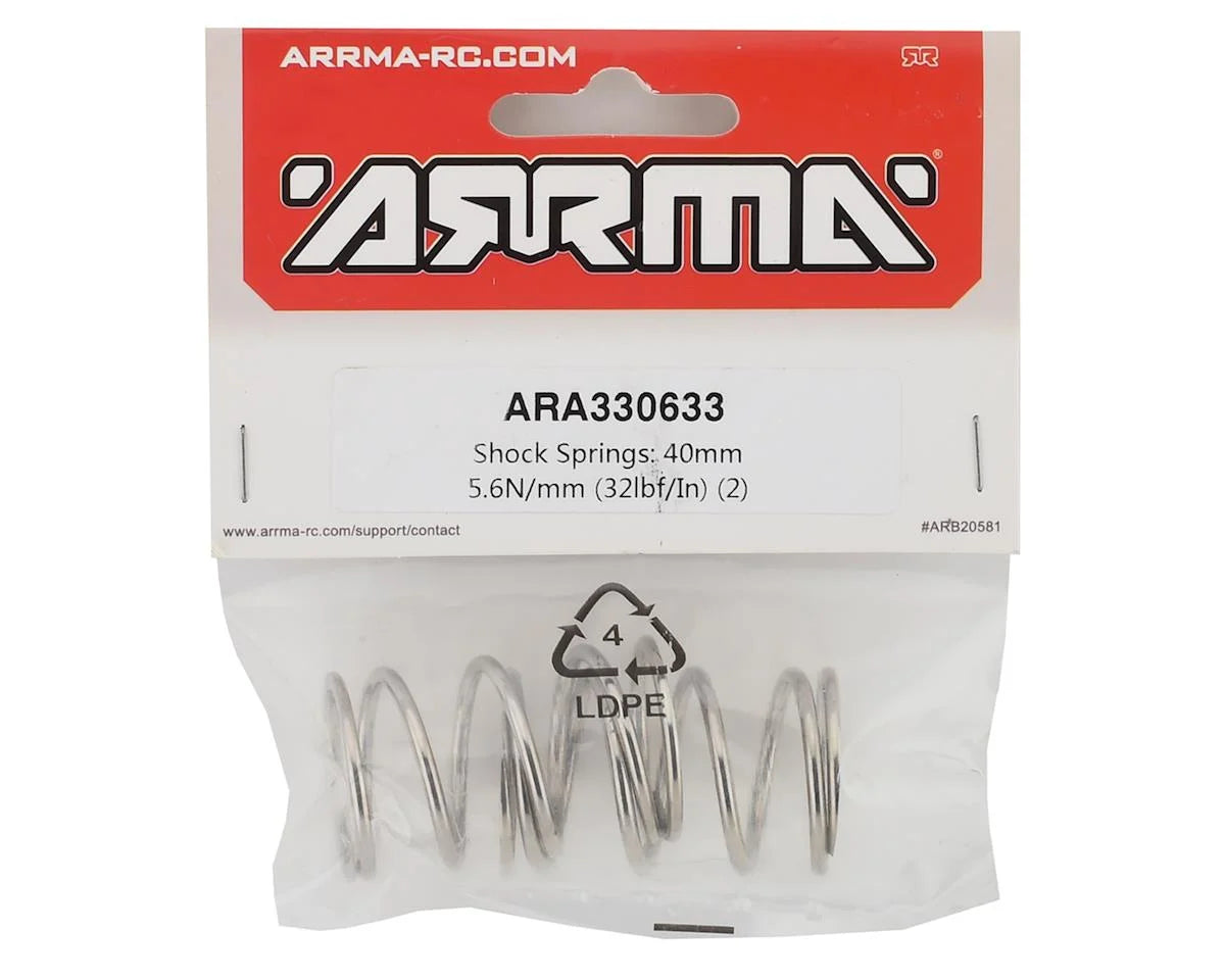 Arrma 40mm Rear Shock Springs (2) (32lbf/in)