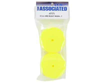 *CLEARANCE* Team Associated 12mm Hex 61mm 4WD Front Buggy Wheels (2) (Yellow)