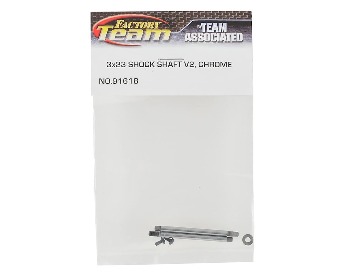 Team Associated 3x23mm V2 Chrome Screw Mount Front Shock Shaft (2)