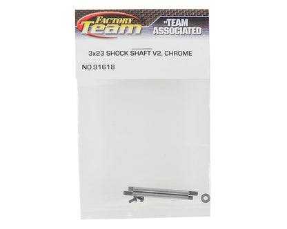 Team Associated 3x23mm V2 Chrome Screw Mount Front Shock Shaft (2)