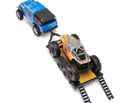 Axial SCX24 Flat Bed Mini Vehicle Trailer w/LED Taillights