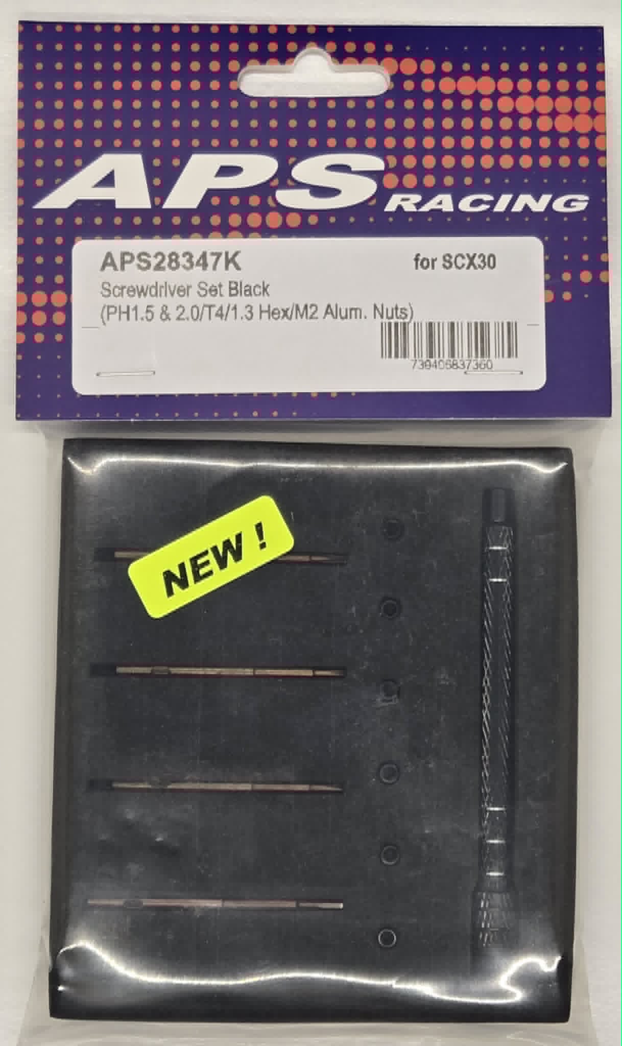 APS Screwdriver Set SCX30 (PH1.5 & 2.0/T4/1.3 Hex /M2 Alum. Nuts)