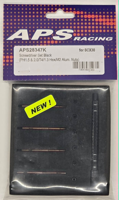 APS Screwdriver Set SCX30 (PH1.5 & 2.0/T4/1.3 Hex /M2 Alum. Nuts)