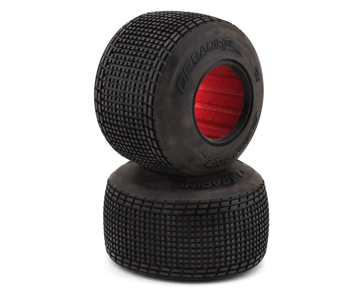 DE Racing Outlaw Sprint Dirt Oval Rear Tires w/Red Insert (2) (D30)