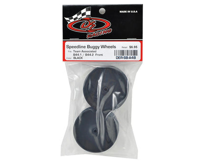 *CLEARANCE* DE Racing 9.5mm Hex "Speedline" 2.2 4WD Front Buggy Wheels(2) (B44.2) (Black)