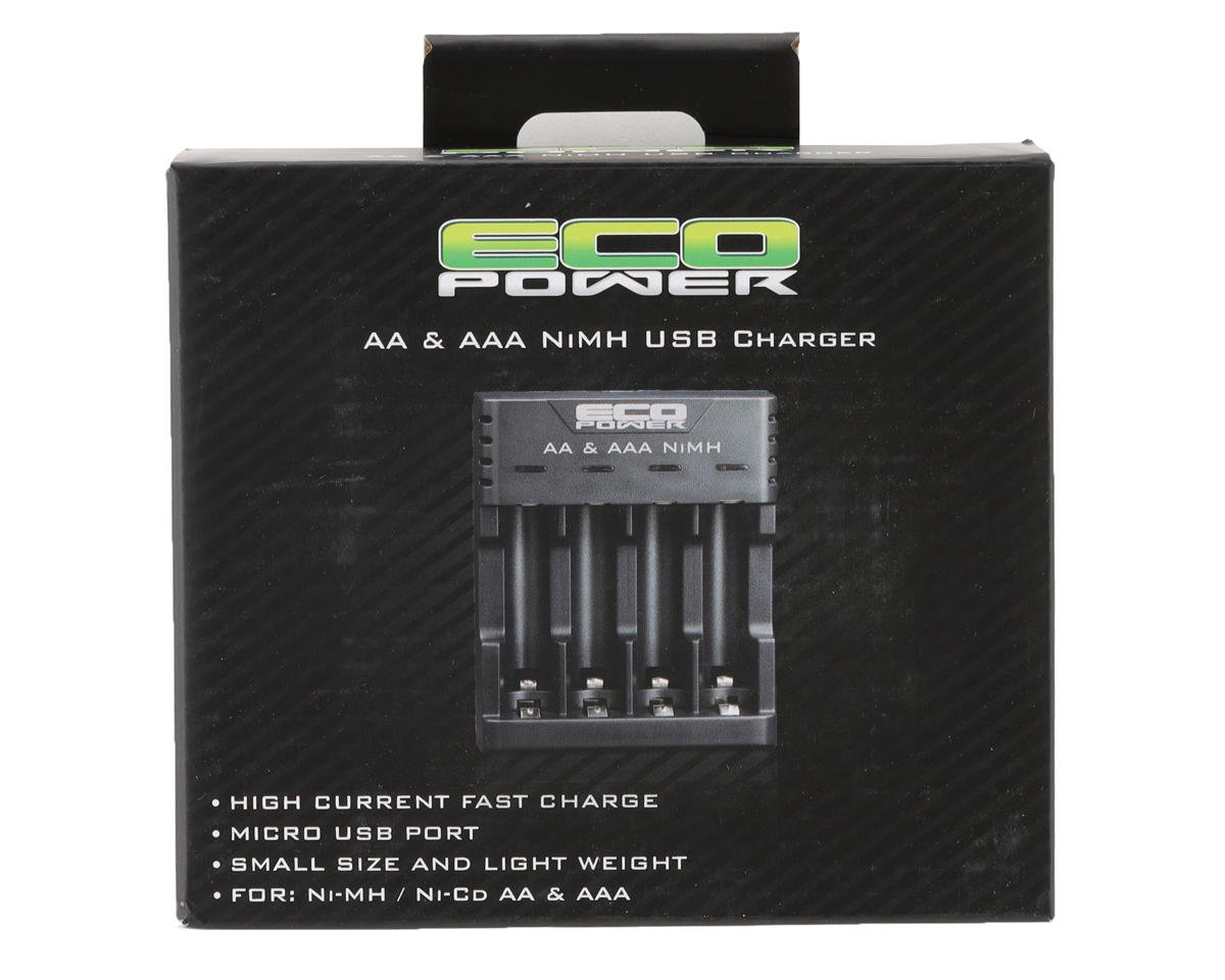 EcoPower NiMH & NiCD USB Battery Charger (4 Slots) (AA/AAA)