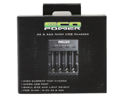 EcoPower NiMH & NiCD USB Battery Charger (4 Slots) (AA/AAA)