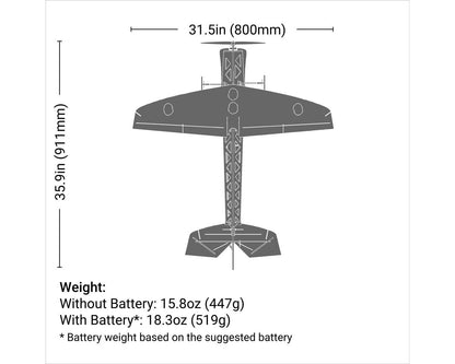 E-flite 4-Site 3D FF (Flat Foamy) BNF Basic Electric Airplane (800mm)