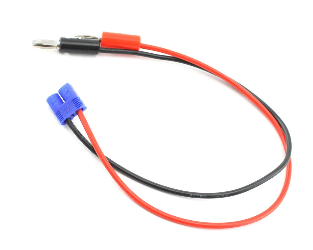 E-flite EC3 Device Charge Lead w/12" Wire & Jacks, 16GA