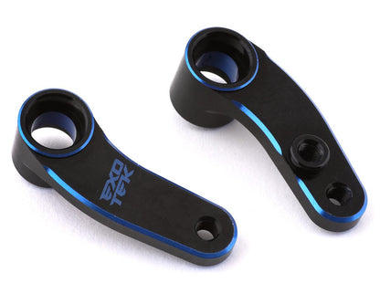 Exotek B6.3/T6.1/SC6.1 Aluminum Steering Cranks (Black/Blue) (2)