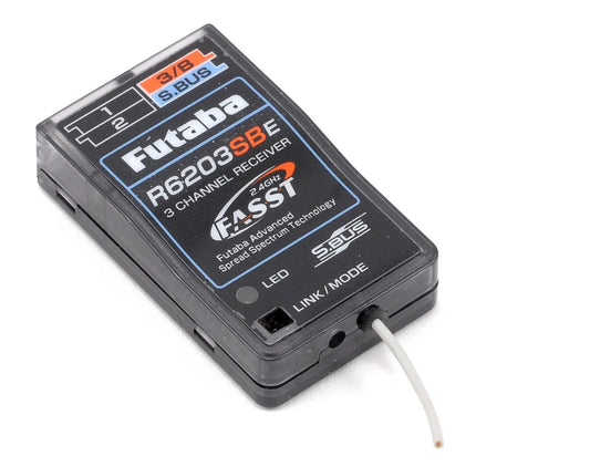 CLEARANCE  Futaba R6203SBE 3/18 Channel 2.4GHz FASST High Voltage Micro S.Bus Receiver