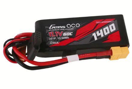 Gens Ace G-Tech 1400mAh 3S 11.1V 60C LiPo XT60 Plug