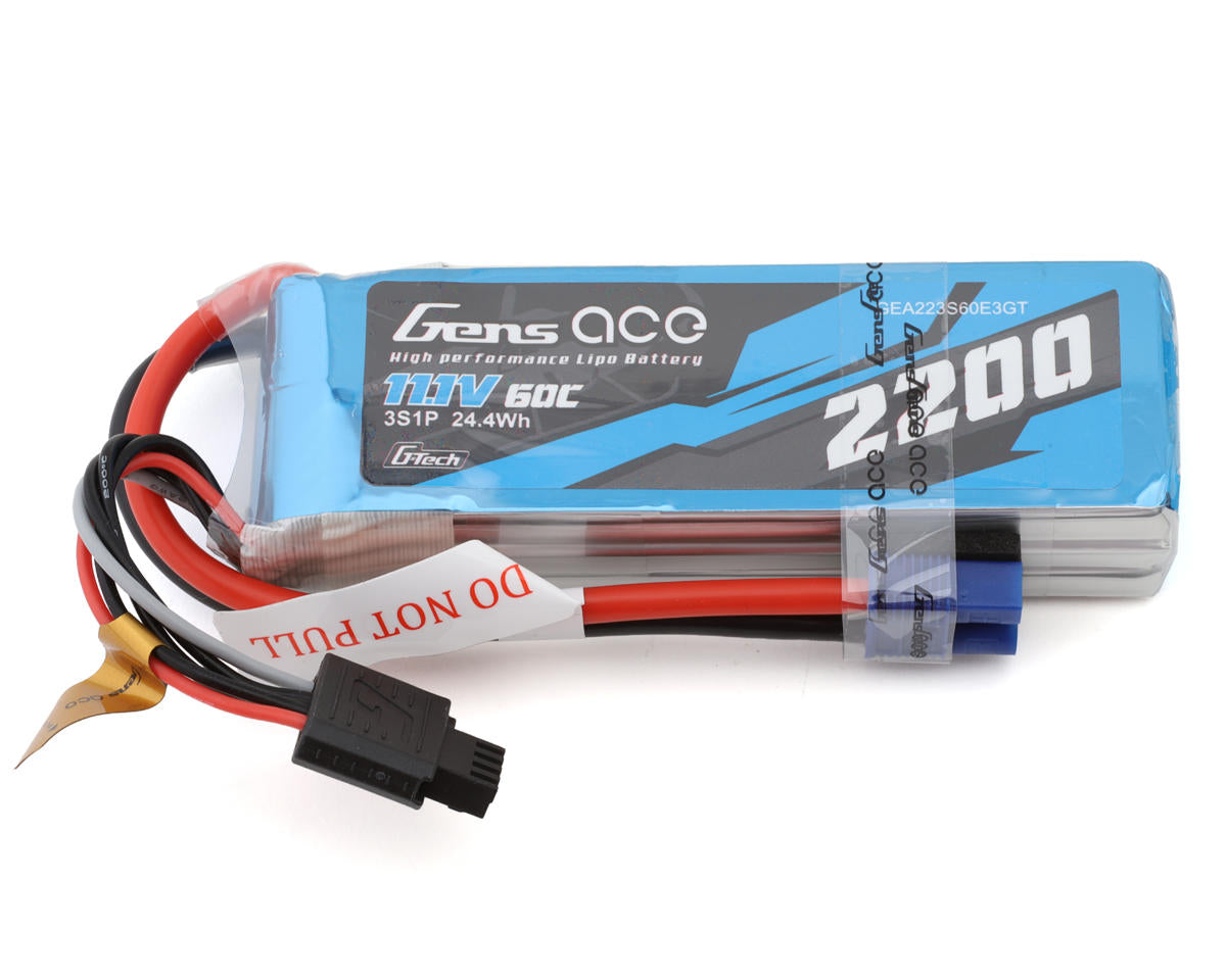 Gens Ace G-Tech Smart 3S LiPo Battery 60C (11.1V/2200mAh) w/EC3 Connector