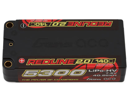 Gens Ace Redline 2.0 5300mAh 2S2P 7.6V 140C HV Shorty LiPo