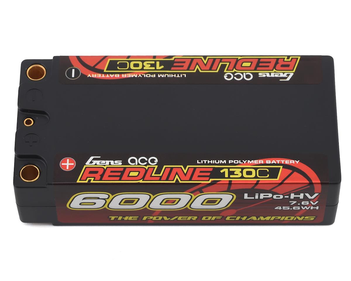 Gens Ace Redline 6000mAh 2S2P 7.6V 130C HV Shorty LiPo 5mm