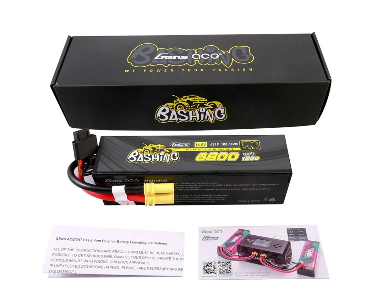 Gens Ace G-Tech 4S Bashing Series Hardcase LiPo Battery 120C (14.8V/6800mAh) w/EC5 Connector