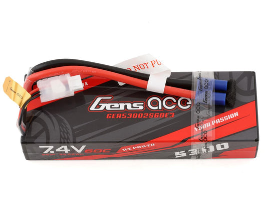 Gens Ace 2S LiPo Battery 60C (7.4V/5300mAh) w/EC3 Connector