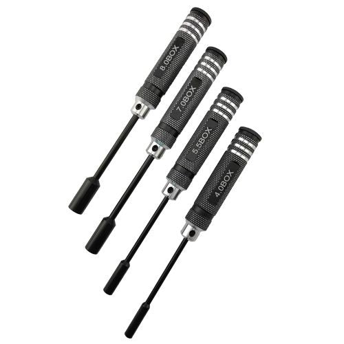 Hobby Details Nut Drivers, Black, 4.0mm, 5.5mm, 7.0mm, 8.0mm (4 ...