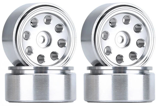 Hobby Details 1.0" Aluminum Eight-holes Beadlock Wheels (Clear/Aluminum) (4)