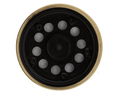 HPI Venture 18 1.2" CS-10 Aluminum Micro Crawler Beadlock Wheels (Black) (4) (34g ea) w/Brass Clamp Rings