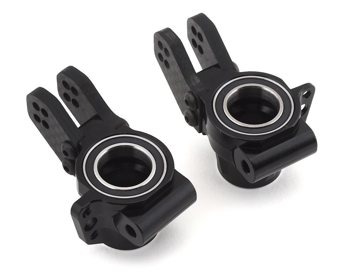 Hot Racing Kraton/Outcast Aluminum "HD Bearings" Rear Axle Carriers (Black) (2)