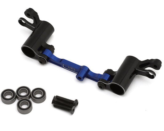 Hot Racing Aluminum Bearing Steering Bellcrank Set for Traxxas® Mini Maxx® (Black/Blue)