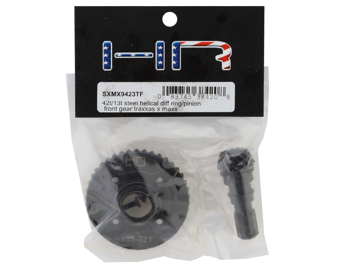 Hot Racing Steel Helical Differential Ring & Pinion Gear for Traxxas X-Max/XRT (Front) (42T/13T)