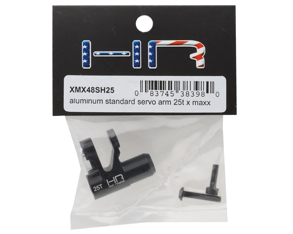 Hot Racing Aluminum Clamp Servo Horn for Traxxas X-Maxx (Black) (25T) (Futaba/TRA/Savox/Orion/ProTek)