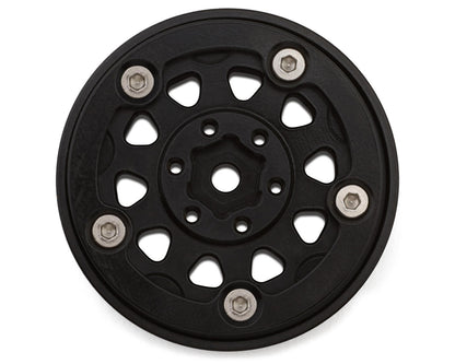 Injora 1.3" D-Slot Super Heavy Brass Micro Rock Crawler Beadlock Wheels (81g ea) (Black) (4)