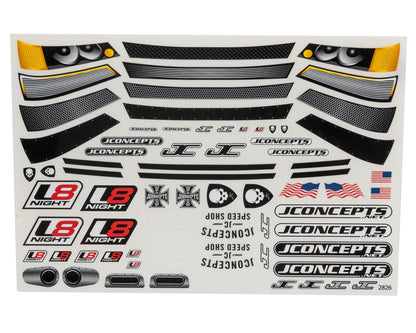 JConcepts L8 Night G3 Speedway 1/10 Dirt Oval Latemodel Body w/Spoiler (Clear) (10.25")