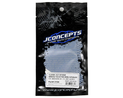 JConcepts 8/32" Thin-Pattern Lightweight Locking Wheel Nut Set (Black) (4)