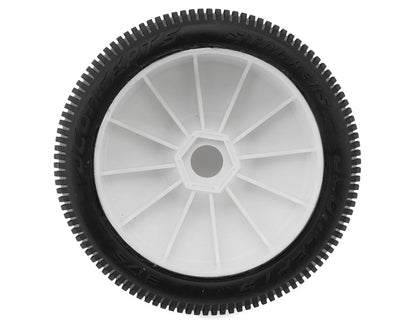 JConcepts Stalkers 1/8 Pre-Mounted Buggy Tire (White) (Green)